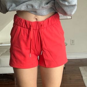 red lululemon shorts